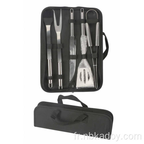 Ensemble d'outils BBQ de luxe 6PCS